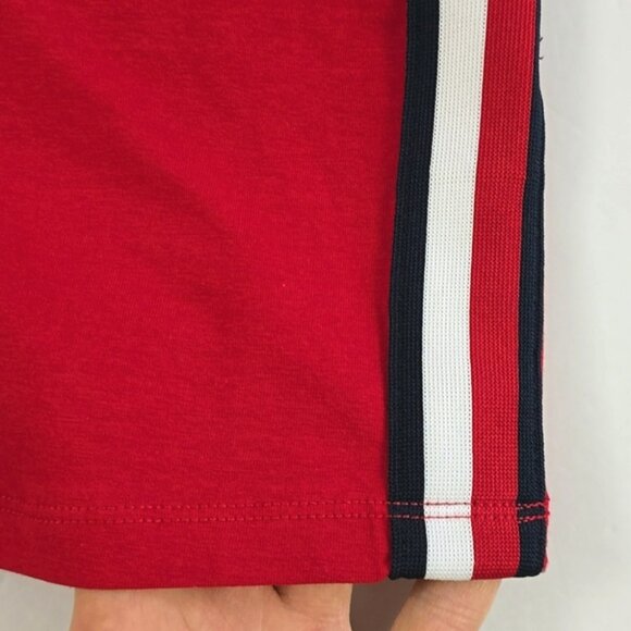 Tommy Hilfiger Women's Red Short Sleeve Casual Dress Side Stripes Crew Neck Sz M - Picture 8 of 11